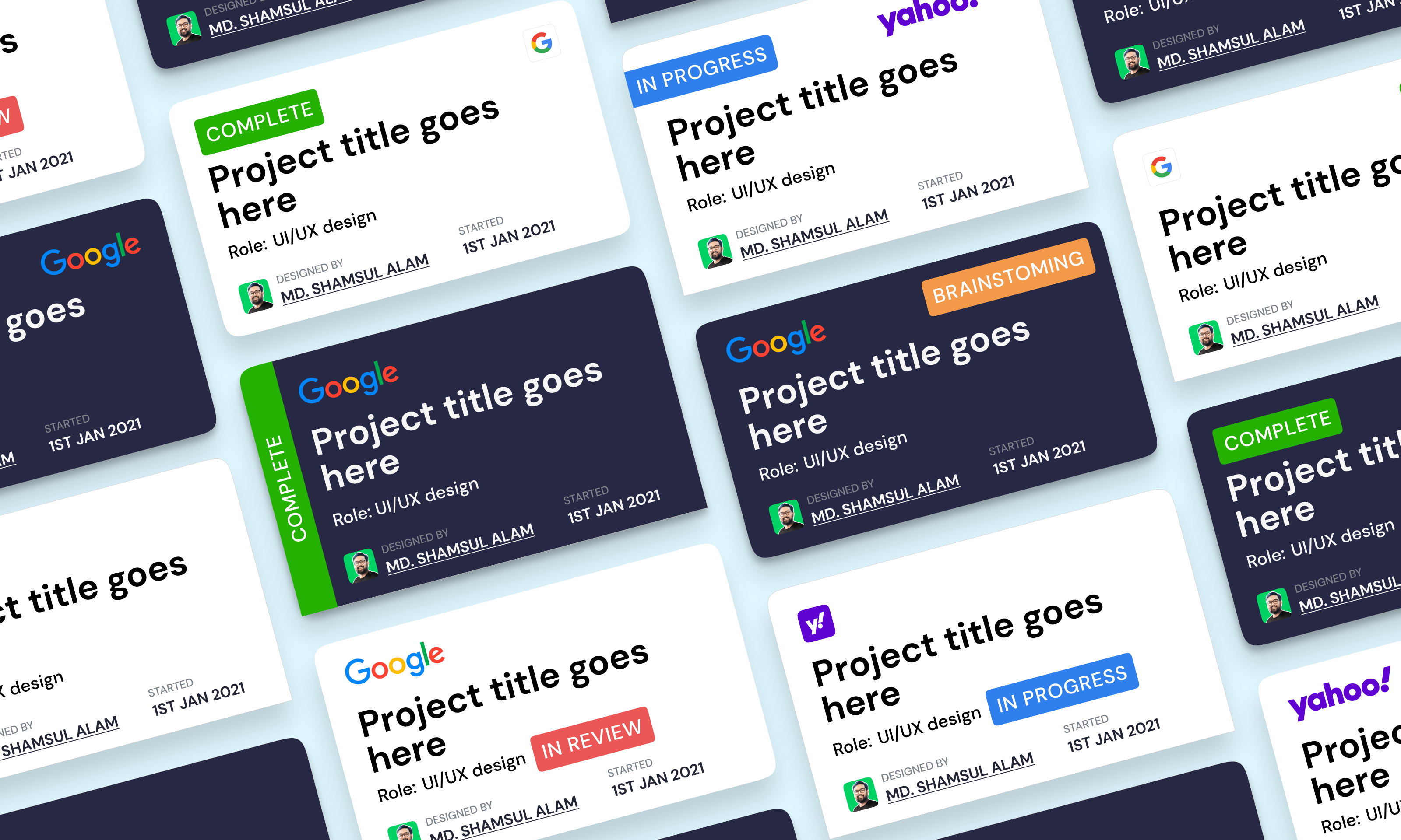 Figma project thumbnails for web